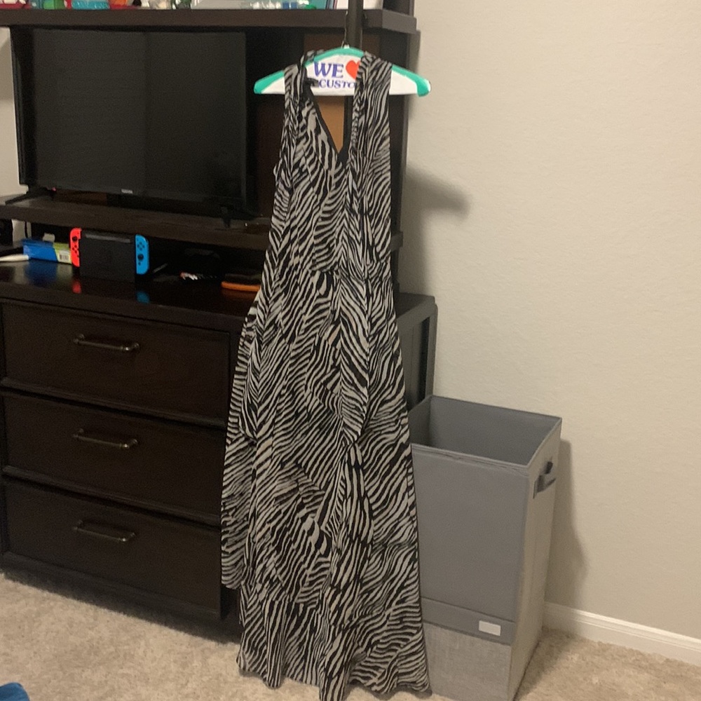 Black House White Market Zebra/Leopard Long Dress Size 0